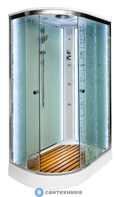 Душевая кабина Deto ЕМ1512 R LED с гм. (1200*800*2200)