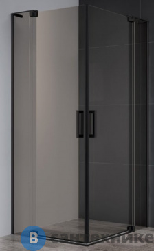 картинка Душевой уголок Cezares SLIDER-A-2-100/110-BR-NERO (1000-1100)x(1000-1100)x1950, без поддона