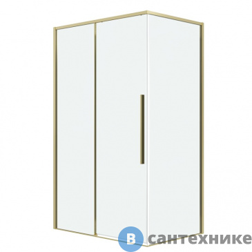 картинка Душевое ограждение Grossman Galaxy 120.K33.01.1490.32.00 (140*90*195) золото сатин, стекло прозрачное, без поддона