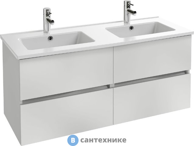 Тумба под раковину Jacob Delafon EB2384-J5 120 см, 4 ящика, белый лак глянец