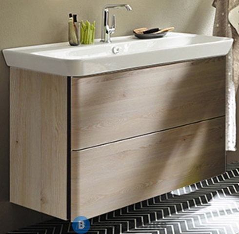 Тумба Burgbad Iveo подвесная с умывальником с 1 отв под смес. 1200х492х721 мм. 2 выдв ящика, сифон в компл. F2834 фланелевый дубовый (SFEN120F2834G0161C0001*1)