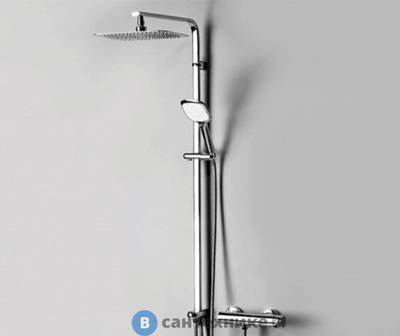 Душевая стойка WasserKRAFT A042 113х53 см латунь, нержавеющая сталь, хромоникелевое покрытие