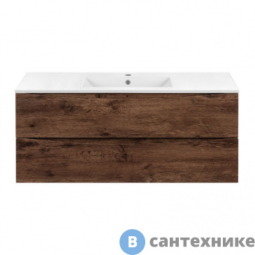 картинка Тумба под раковину Vincea Mia 1200 подвесная, 2 выкатных ящика soft close, R.Wood (VMC-2MC120RW)