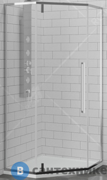 картинка Душевой уголок RGW SV-81 100*100*195 трапеция/хром/прозрачное/6 мм (980-990*980-990) (32328100-11) без поддона
