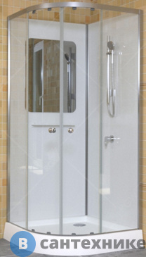 картинка Душевая кабина RGW AN-208 100*100*200 полукруг/мат. хром/прозрачное/5 мм (381320800-12)