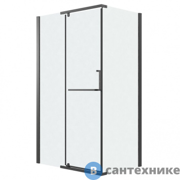 картинка Душевое ограждение Grossman Pragma 120.K33.03.1290.21.02 (120*90*195) черный матовый, стекло шиншилла, без поддона