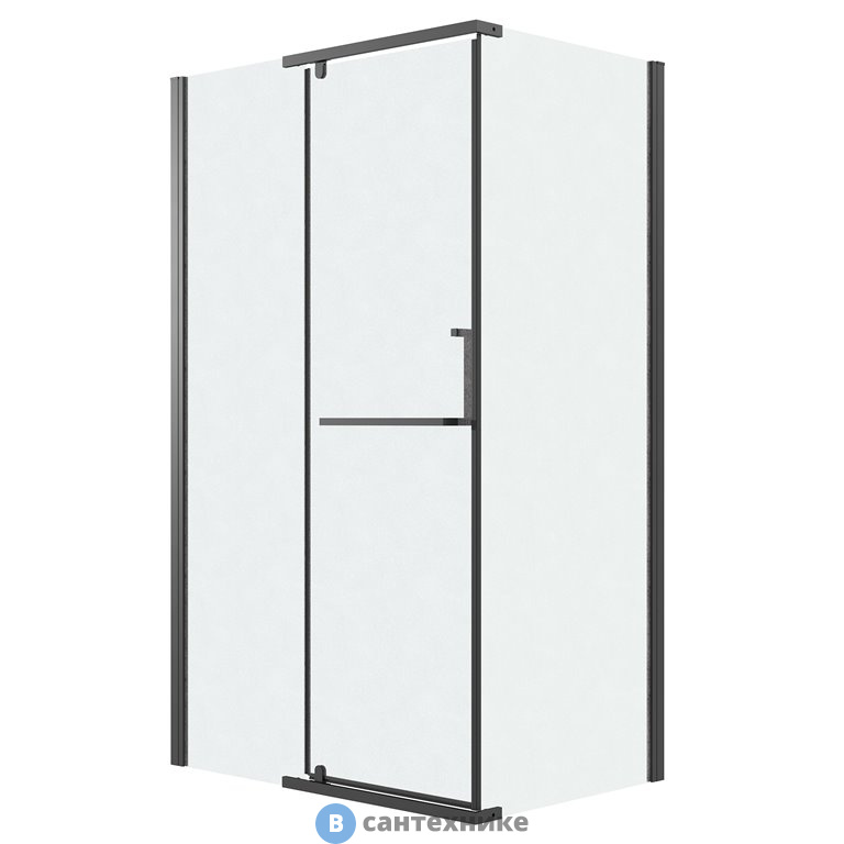 Душевое ограждение Grossman Pragma 120.K33.03.1290.21.02 (120*90*195) черный матовый, стекло шиншилла, без поддона