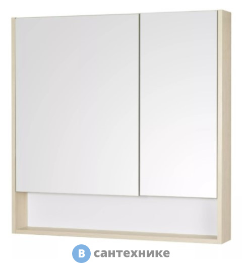 Зеркальный шкаф Акватон Сканди 90 Белый/Дуб Верона (1A252302SDB20)