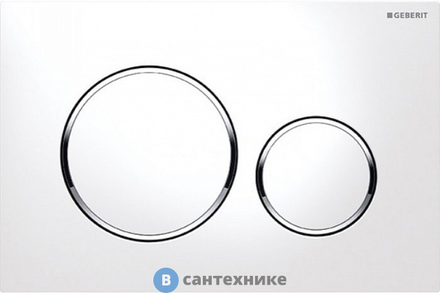 Клавиша смыва Geberit SIGMA 20 115.882.KJ.1, двойной смыв, бел/бел/хр.глянц