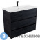 картинка Тумба под раковину Art & MAX FAMILY-M FAMILY-M-900-3C-PIA-HC напольная с тремя выкатными ящиками, Hard Coal, 900x480x845