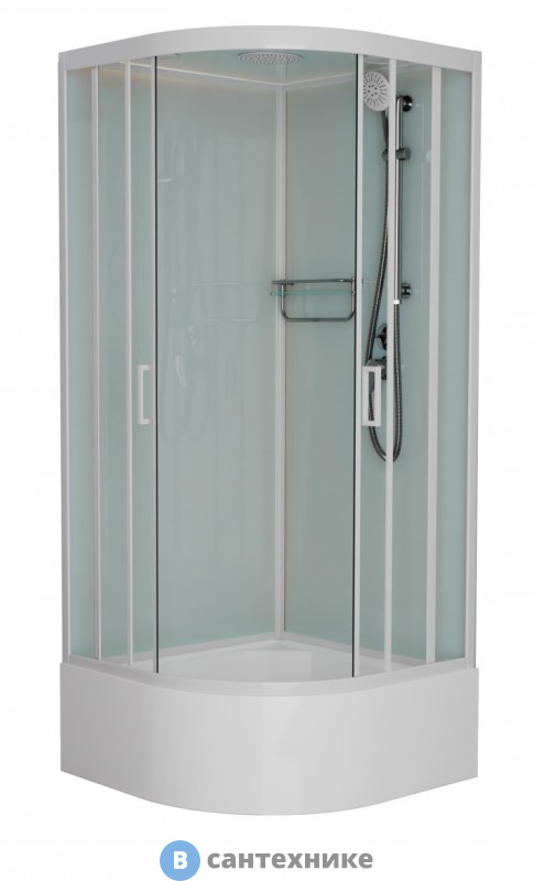 Душевая кабина Frank F409/2 М White высокий поддон матовое стекло
