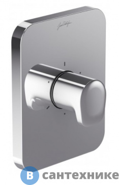 картинка Переключатель Jacob Delafon E75411-CP HYBRID встраиваемый, на 3 выхода, универсальный дизайн лицевой панели (хром)