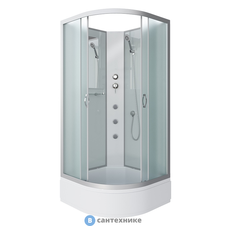 Душевая кабина Niagara NG-3302-14BKG (1000х1000х2000) средний поддон, стекло матовое