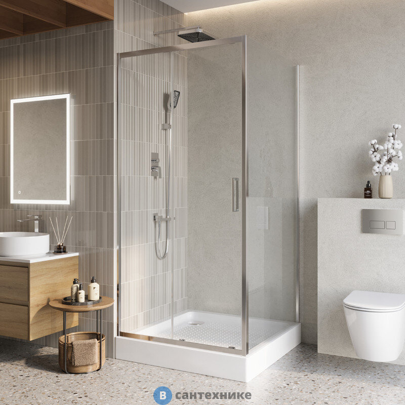Душевой уголок BelBagno LUCE-A-1-100/100-C-Cr без поддона