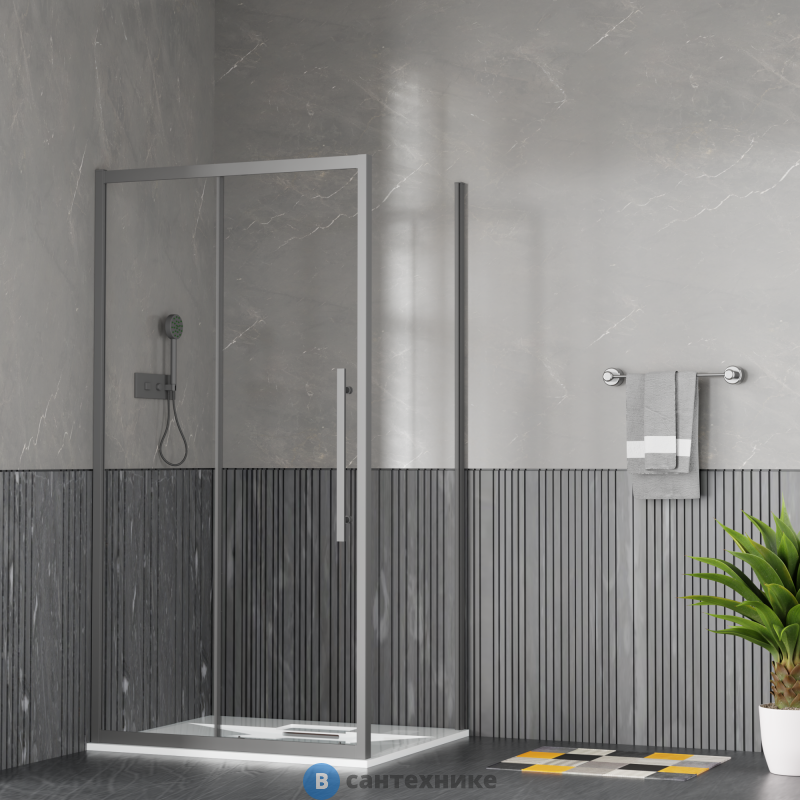 Душевое ограждение ESBANO ESF-108PS-GM оружейная сталь