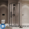 картинка Душевое ограждение Niagara NG-6826-34 BLACK (90*90*195) полукруг, раздвижная, черный матов, стекло прозрач, без поддона