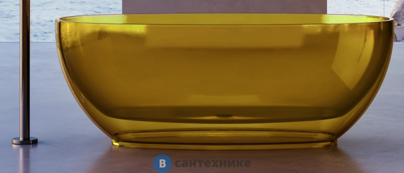 Ванна ABBER Kristall AT9703Amber 170х75 прозрачная желтая