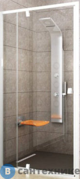 картинка Душевая дверь Ravak Pivot PDOP2-110 белая/белая + Транспарент (03GD0101Z1)