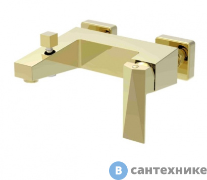 картинка Смеситель Bravat Iceberg F676110G-01 для ванны с коротким изливом, золото