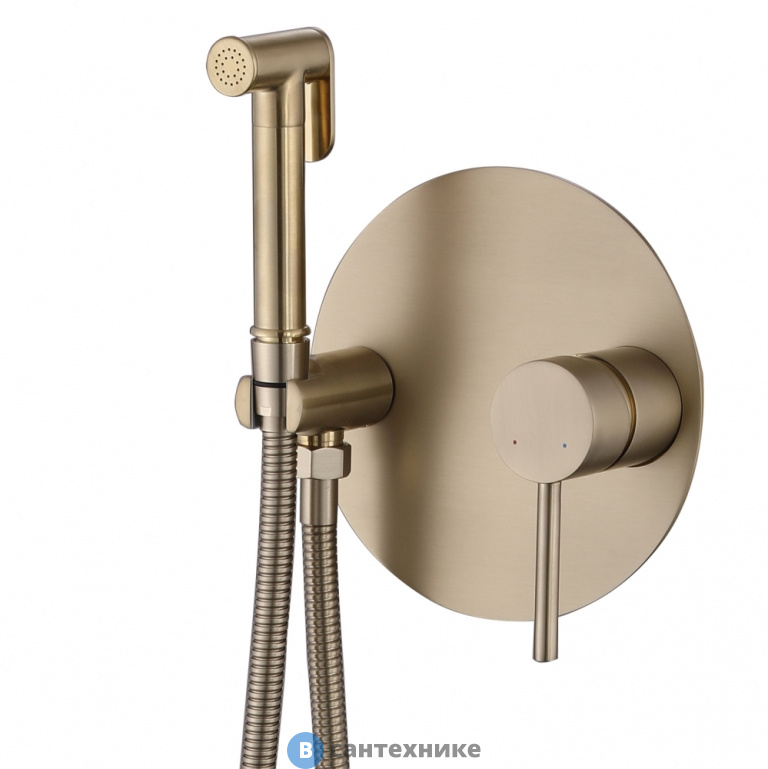 Смеситель ABBER Emotion AF8826G с гигиеническим душем, золото матовое