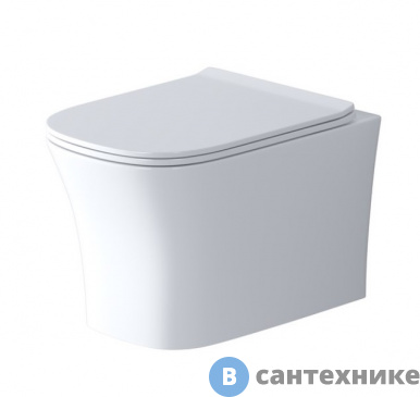 картинка Унитаз подвесной Grossman Style GR-4474S (485*355*350) безободковый с тонкой крышкой