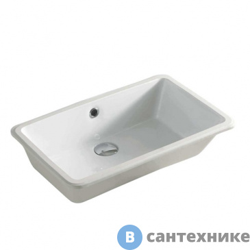картинка Раковина Artceram WASHBASINS GEA встраиваемая снизу 53х34.5 см, без отв под смеситель, без крепежа, белый (GEL001 01 00)
