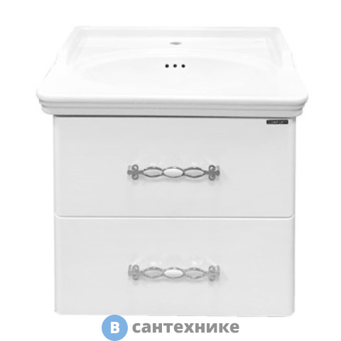 Тумба Comforty Неаполь-65 белый глянец с раковиной 50165