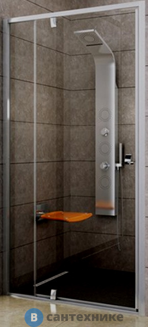 Душевая дверь Ravak Pivot PDOP2-100 сатин + Транспарент (03GA0U00Z1)