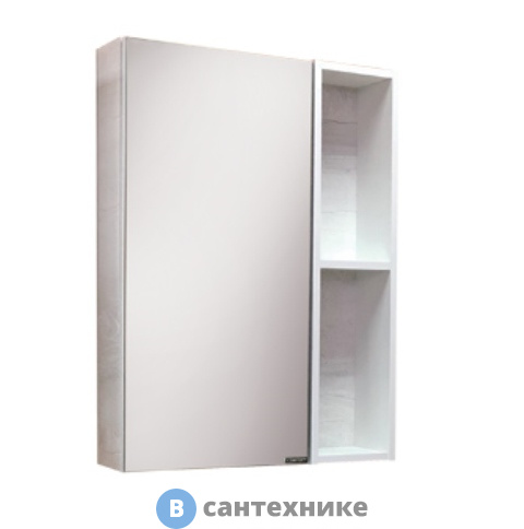 Зеркало-шкаф Comforty Прага-60 дуб белый