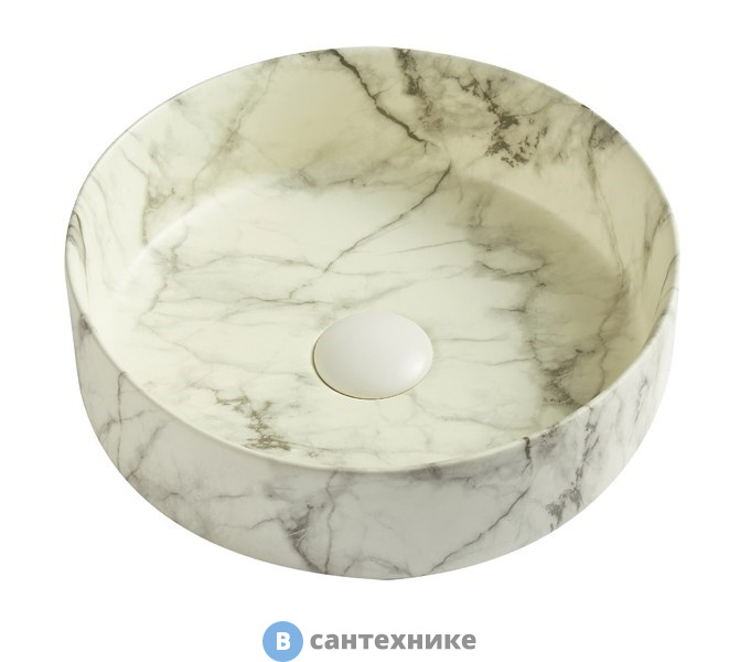Раковина AZARIO AZ-3134-ST SP накладная матовая (мраморный) 346*346*114 мм