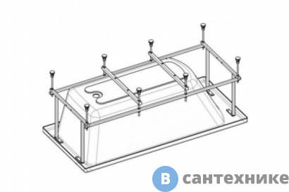 картинка Монтажный набор д/ванны Roca ZRU9303021 BECOOL каркас, слив-перелив, креп. к стене, ручки /190х90/