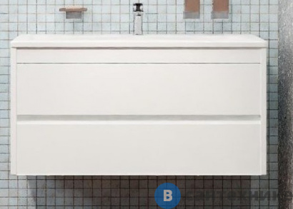 картинка Тумба под раковину Art & MAX FAMILY Family-1000-2C-SO-BL подвесная с двумя выкатными ящиками, Bianco Lucido, 1000x480x550