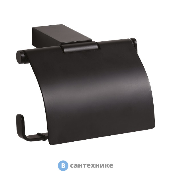 Держатель BEMETA NERO туалетной бумаги с крышкой, чёрный (135012010)