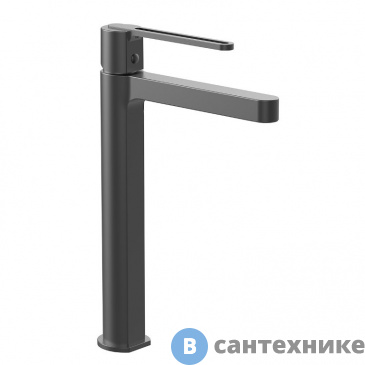 картинка Смеситель Vincea Rondo VBF-1R2GM для раковины, однорычажный, вороненая сталь