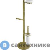 Стойка Cezares OLIMP-WCS-02-M напольная c держателем туалетной бумаги, щёткой для унитаза и держателем для освежителя воздуха, Бронза
