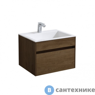 картинка Тумба под раковину Vincea Chiara 600 подвесная, 1 выкатной ящик soft-close, T.Oak (VMC-2C600TO)