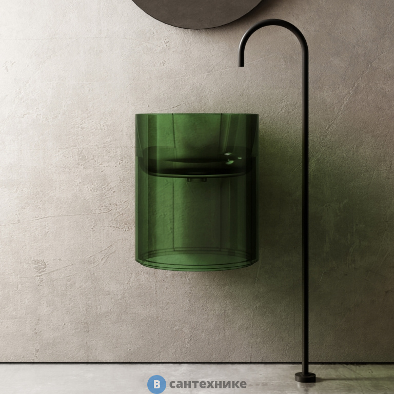 Раковина ABBER Kristall AT2704Emerald подвесная прозрачная зеленая