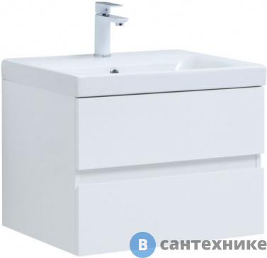 картинка Тумба под раковину Aquanet Беркли 60 белый глянец (302349)