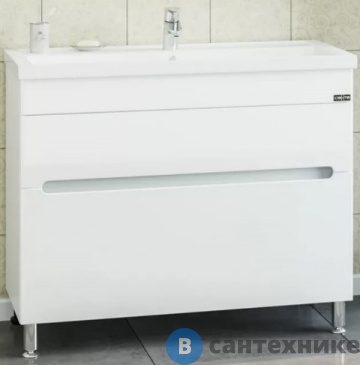 картинка Тумба под раковину СанТа Лондон-100 2 ящ, напол. ум. Фостер 100 (224009л)