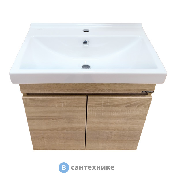 Тумба Comforty Тромсе-60 дуб сонома с раковиной Fest 60 F01