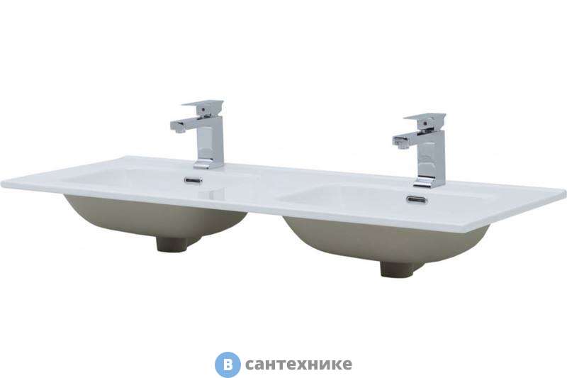 Раковина-столешница Aquanet Flat 120, двойная (254367)