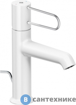 картинка Cмеситель Jacob Delafon ODEON RIVE E21028-CP-00 для раковины с дк, корпус белый, ручка хром