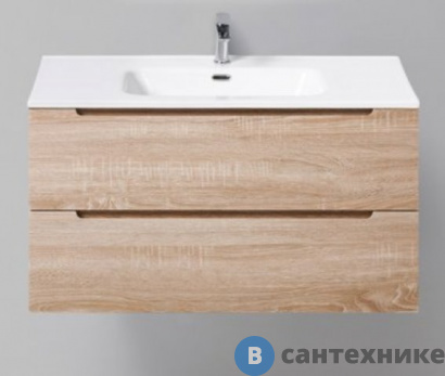 картинка Тумба под раковину BelBagno 91 см ETNA-900-2C-SO-WO-P подвесная с двумя выкатными ящиками, Rovere Bianco