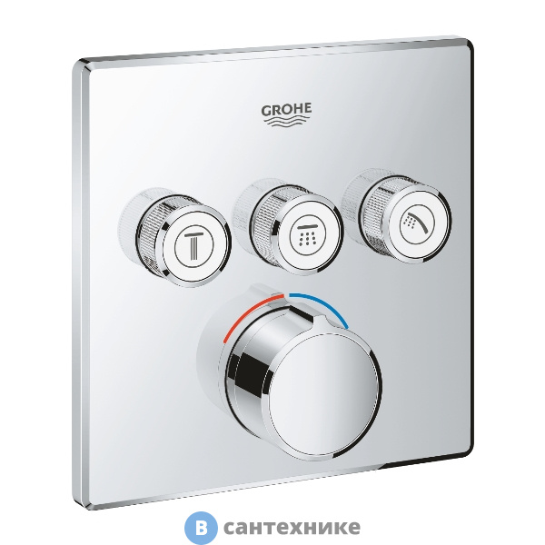 Смеситель Grohe 29149000 SmartControl кв. роз, 3 кнопки
