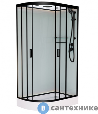 картинка Душевая кабина Frank F418R Black правосторонняя