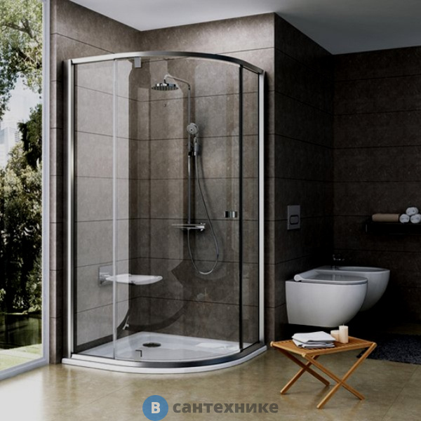 Душевое ограждение Ravak Pivot PSKK3-100 сатин + Транспарент (376AAU00Z1)