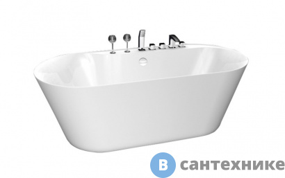 картинка Ванна BelBagno BB14 отдельностоящая, овальньная акриловая 1780x840x580