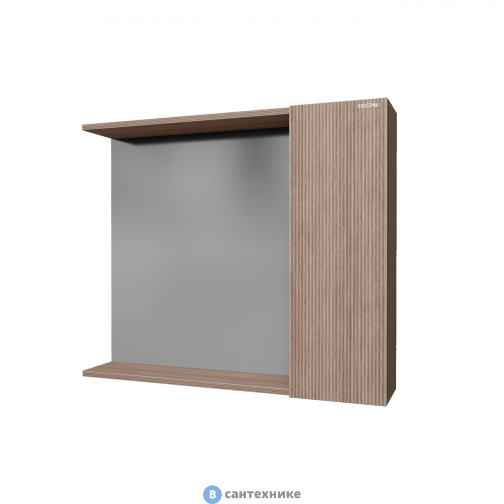 Шкаф-зеркало Grossman ЮНИТ-80 см, универсал. кадена вуд (208011)