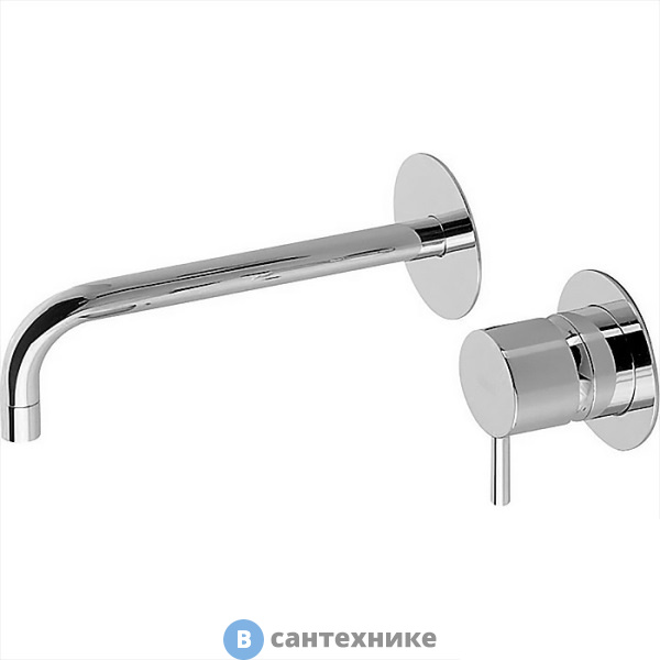 Смеситель CISAL Less New LN00551721 для раковины на 2 отверстия из стены, внешняя часть, хром