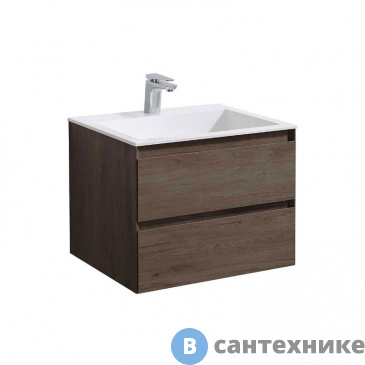 картинка Тумба под раковину Vincea Luka 600 подвесная, 2 выкатных ящика soft-close, R.Oak (VMC-2L600RO)